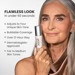 Prime Prometics Color Changing Foundation for Mature Women | Instantly Adapts to Your Skin Tone, Buildable Light-to-Medium Coverage, 12-Hour Wear, Natural Dewy Finish, Hypoallergenic