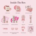 Flower Knows The Cake Charm Mini All-In Gift Set, Pink 12-Piece Beauty Box | with Lip Cream, Liquid Blush, Eyeshadow, Solid Perfume, Hand Cream, Mirror & Tools